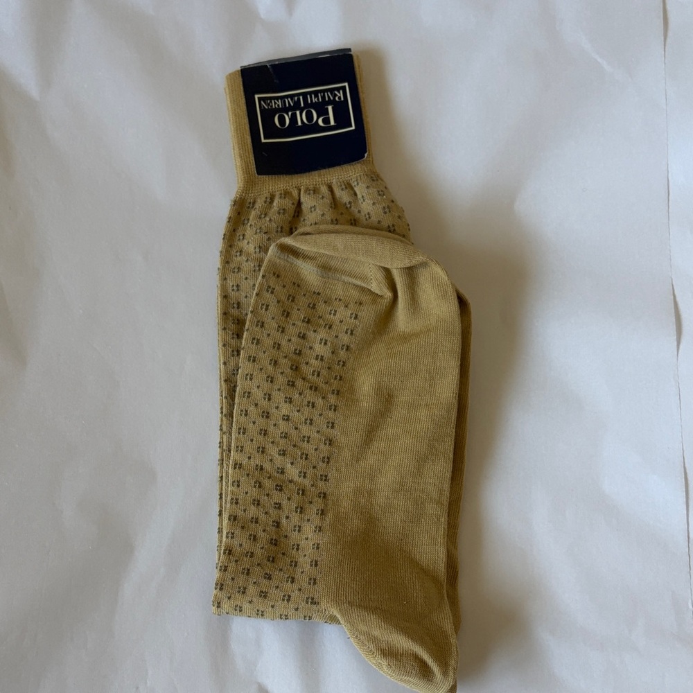 Polo by Ralph Lauren Beige Dress Socks for Men Made in USA